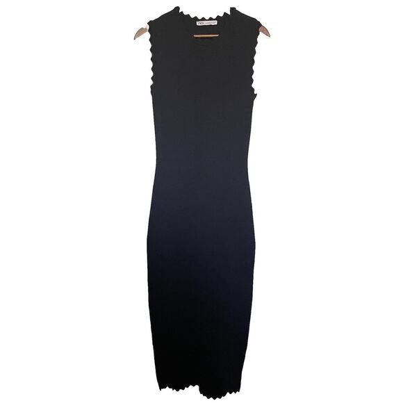 Zara Womens Bodycon Maxi Dress Black Sexy Romantic Cocktail Whimsigoth Size L - Picture 8 of 8